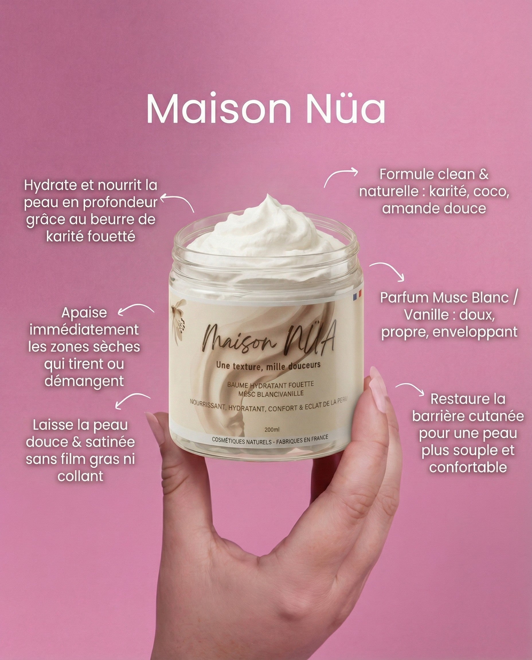 Baume Fouetté Corps 200ml - Musc Blanc/Vanille